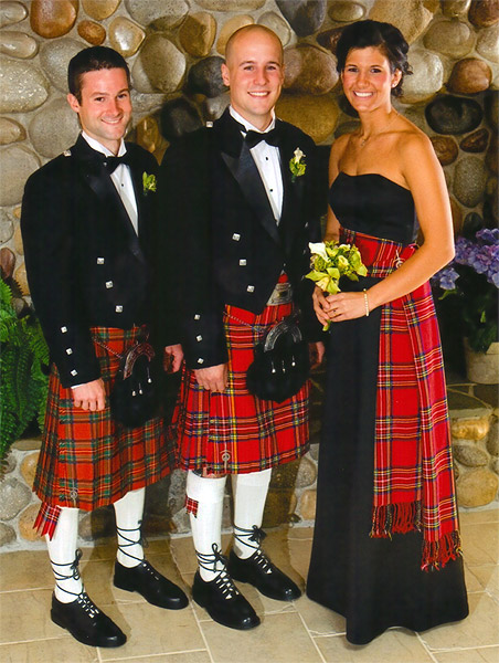 Picture of traditional tartan kilts for weddings celebrating celtic, Scottish, and Irish heritage!