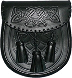 Celtic Knot Tassel Sporran with Embossed Flap